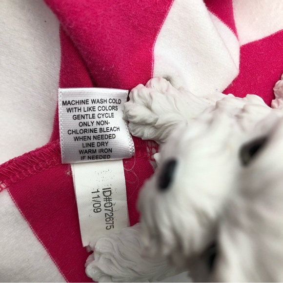 EXPRESS V Neck Pink & White Stripped Stretch T Shirt With Cap Sleeve - Picture 9 of 9